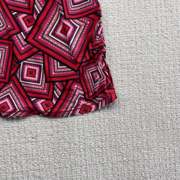 Lole Tank Top Tennis Knit V neck Shirt Women’s Small Psychedelic Boho Red AOP - Picture 14 of 14